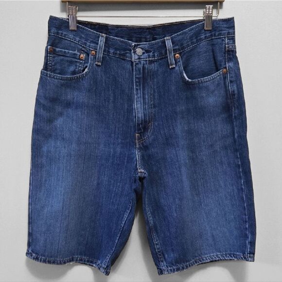 Levi's Men's 469 Loose Fit Jean Shorts 90s Size 33 Ling‎ Inseam 12" Medium Wash - Picture 14 of 15